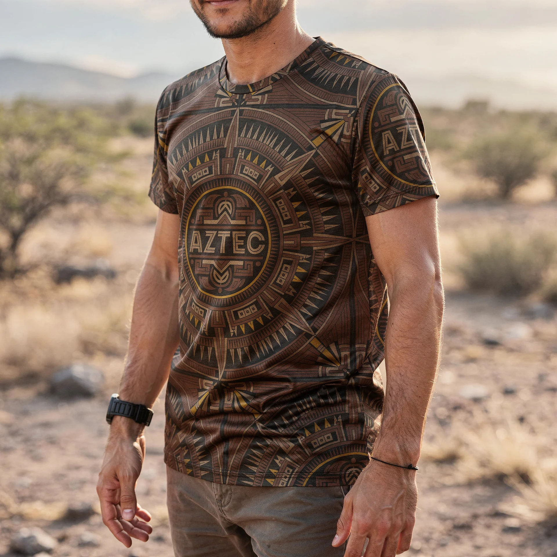 Aztec Sacred Geometry T-Shirt – Ancient Geometry 01 product image (2)