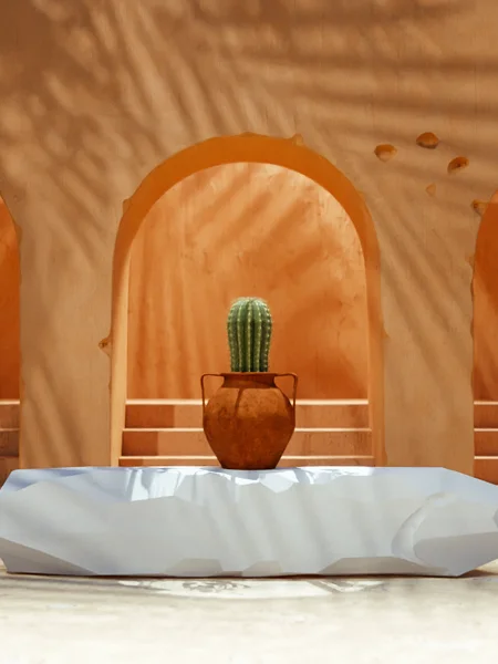 Simple desert stone scene Low-poly 3D model product image (1)