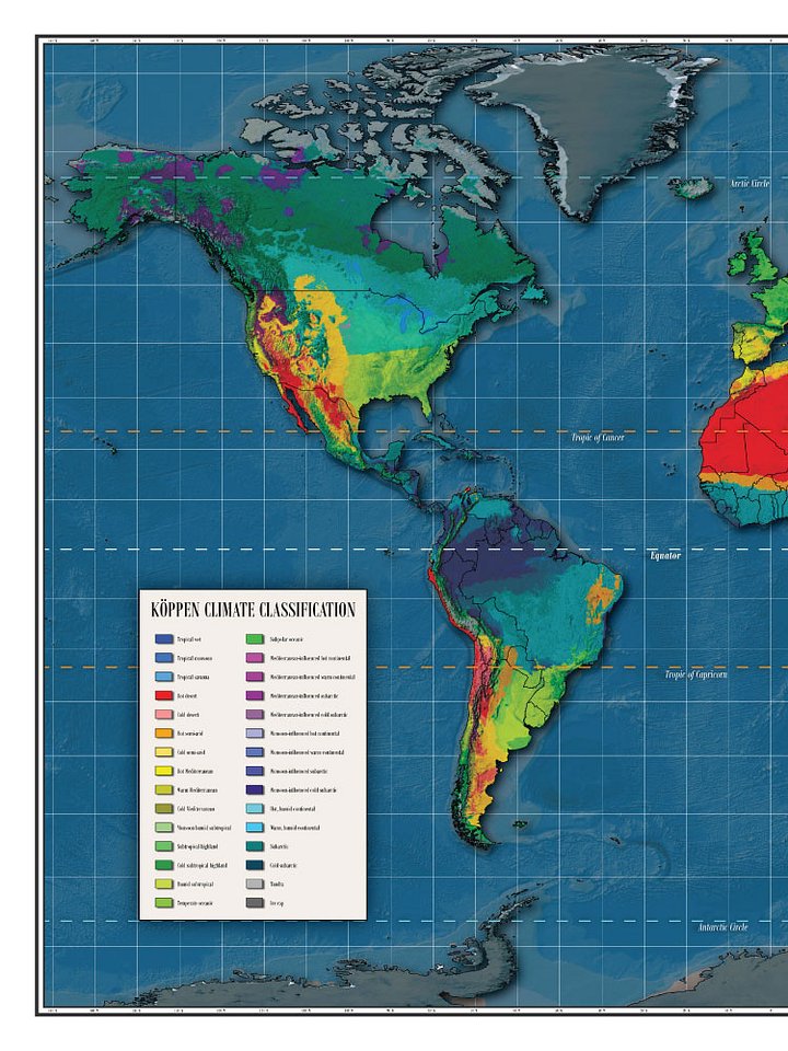 Köppen Climate Topographic World Map product image (2)