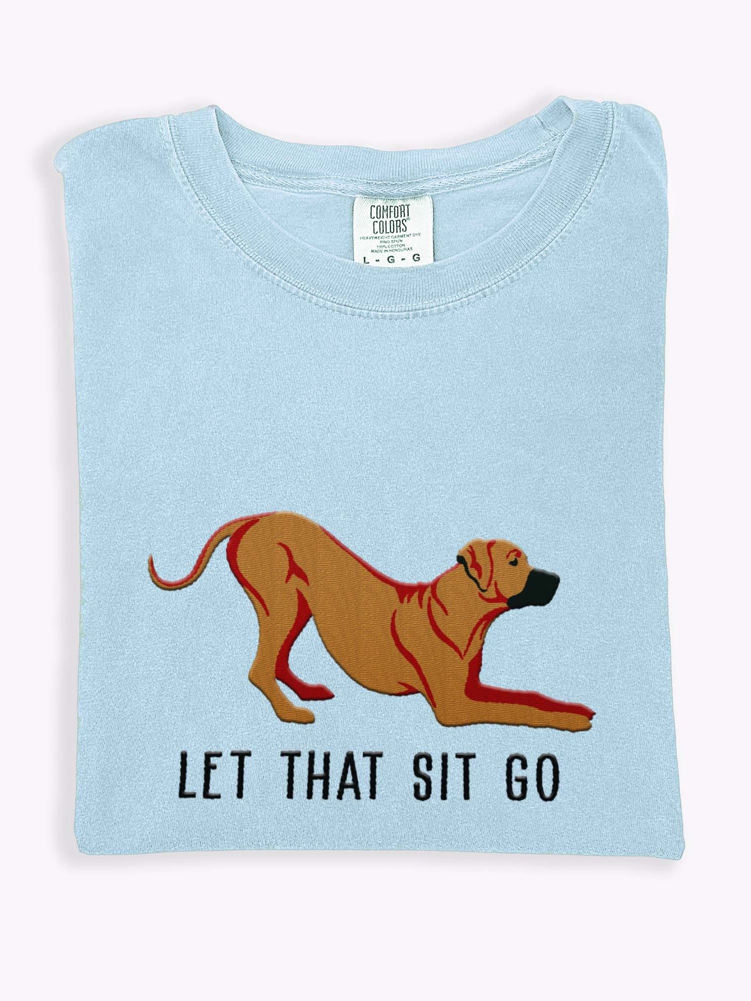 Let That Sit Go T-Shirt(Embroidered) of a Rhodesian Ridgeback product image (1)