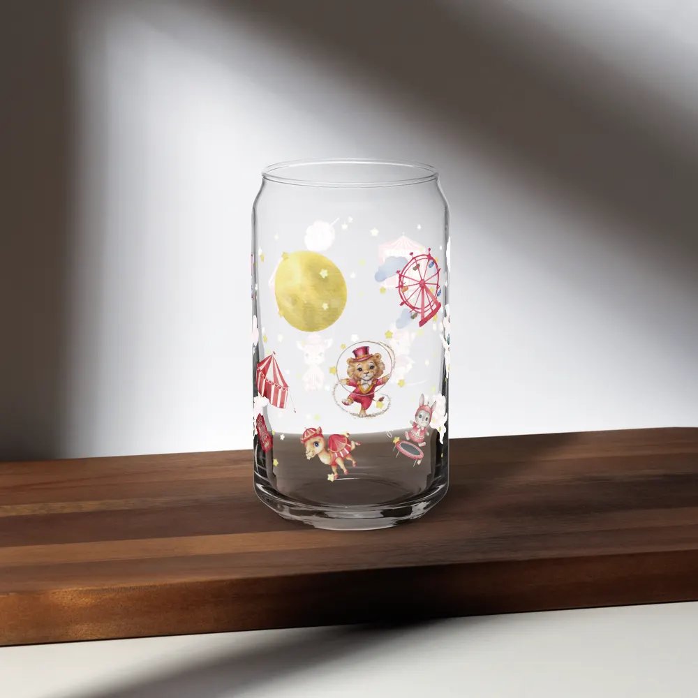 Midnight Circus Montage Glass Can | 16oz – Unique & Whimsical Drinkware product image (5)