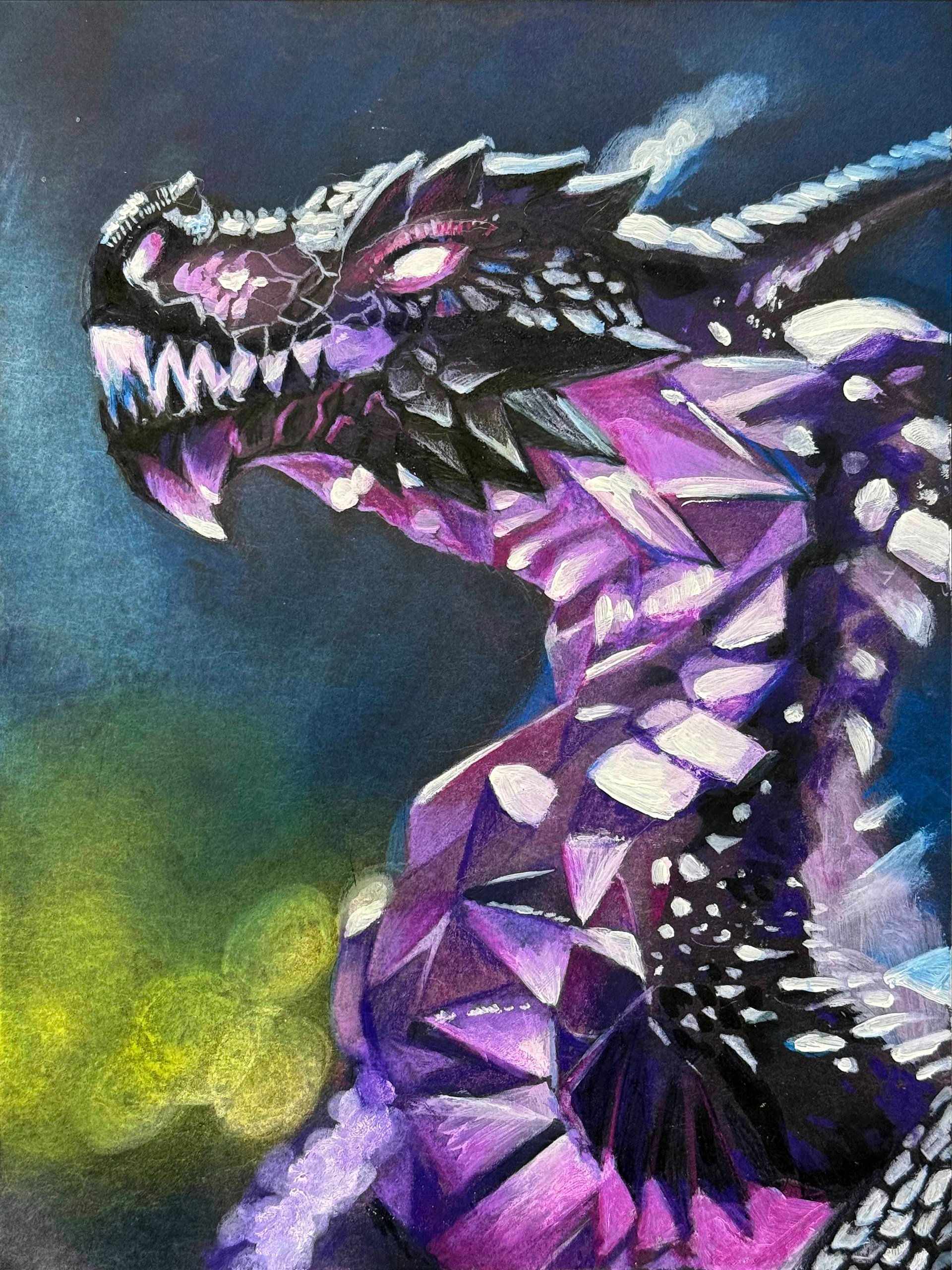 Dark Amethyst Dragon Signed Original Artwork product image (1)