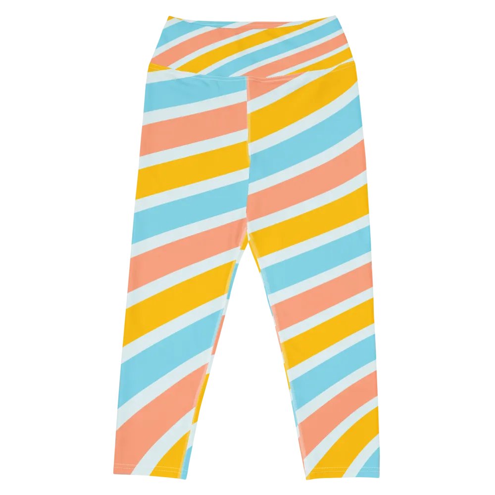 Cheerful Sorbet Stripes All-Over Print Capri Leggings product image (8)