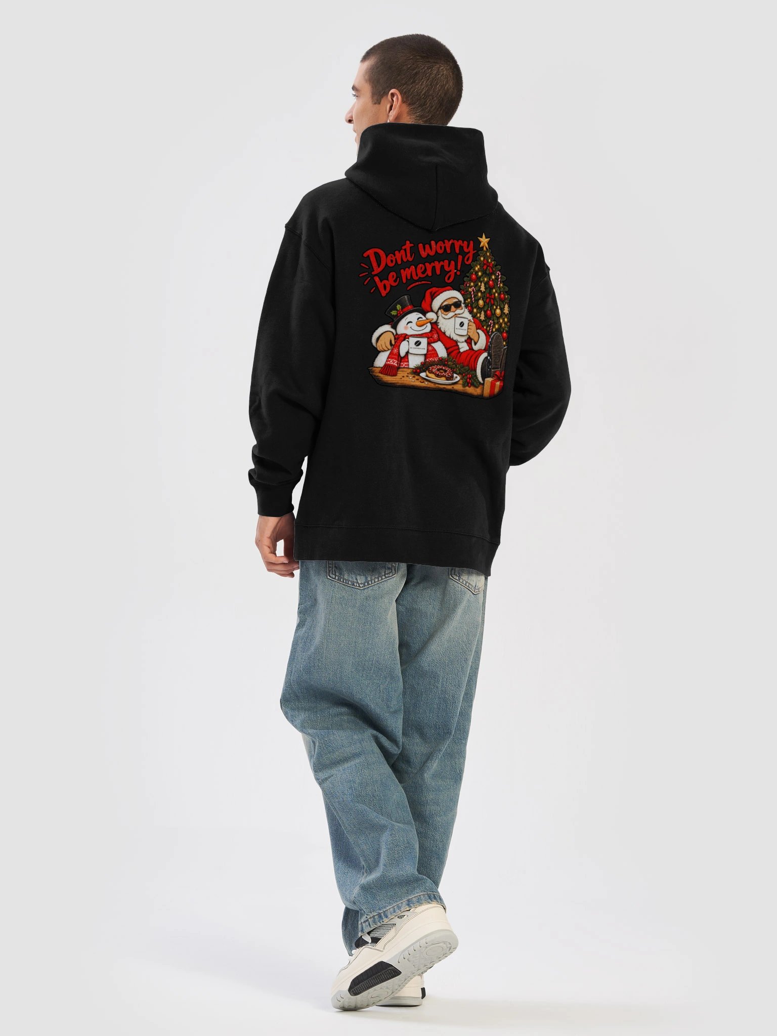 Don’t Worry, Be Merry – Men’s Christmas Hoodie product image (40)
