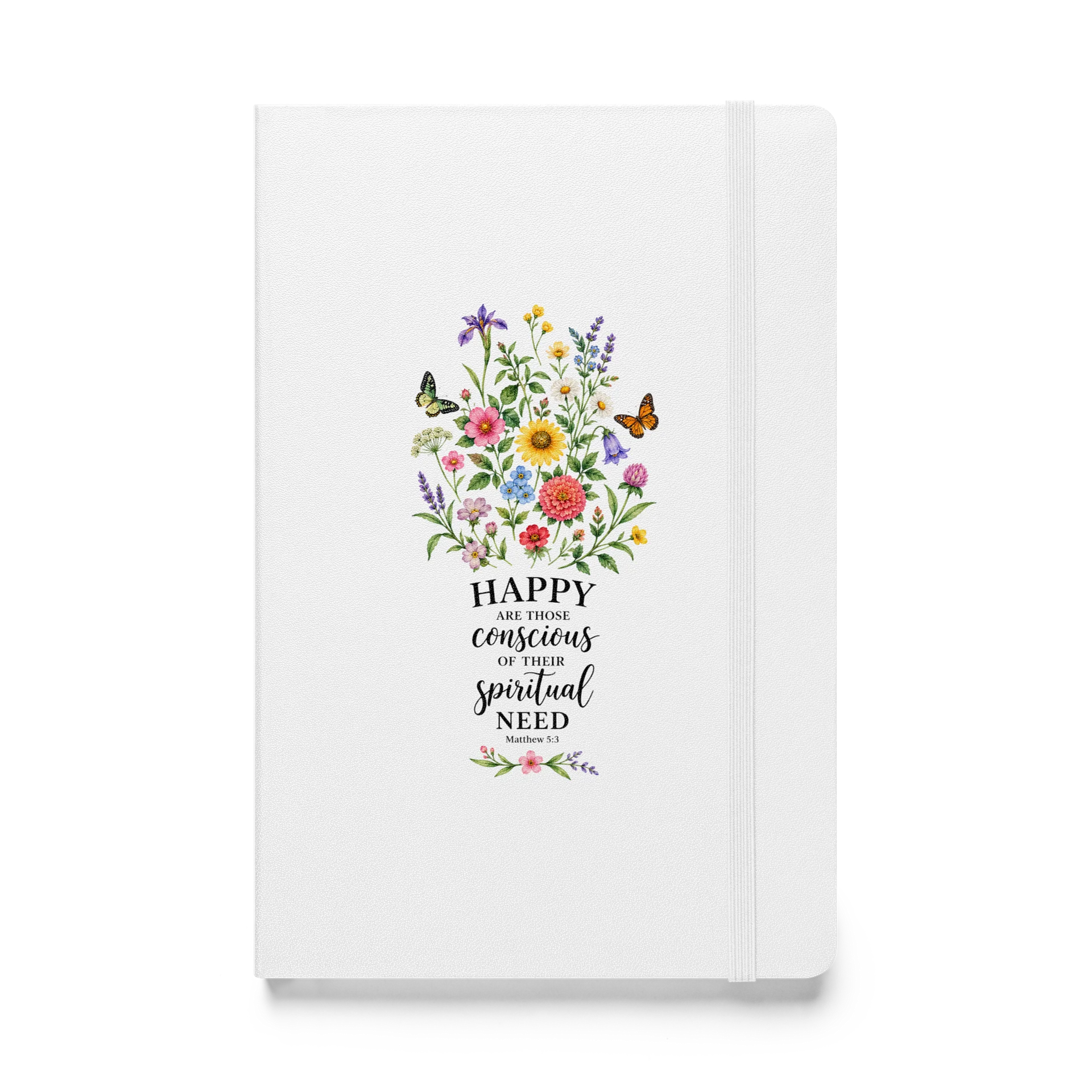 Matthew 5:3 Butterfly Floral Personal Bible Study Hardcover Bound Notebook product image (1)