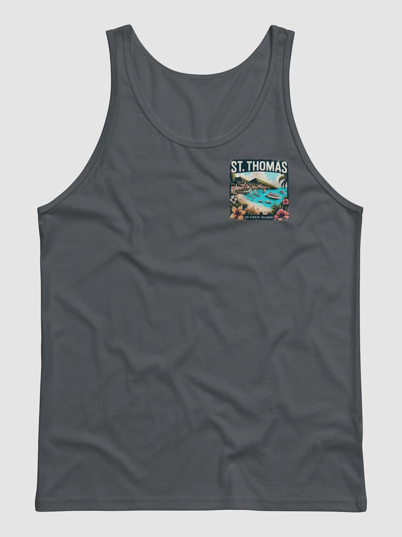 ST THOMAS US VIRGIN ISLANDS TANK TOP, SMALL PRINT FRONT, LARGE PRINT BACK product image (1)