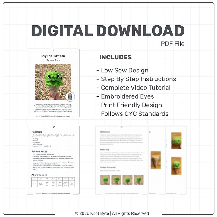 Icy Ice Cream Amigurumi Pattern product image (2)