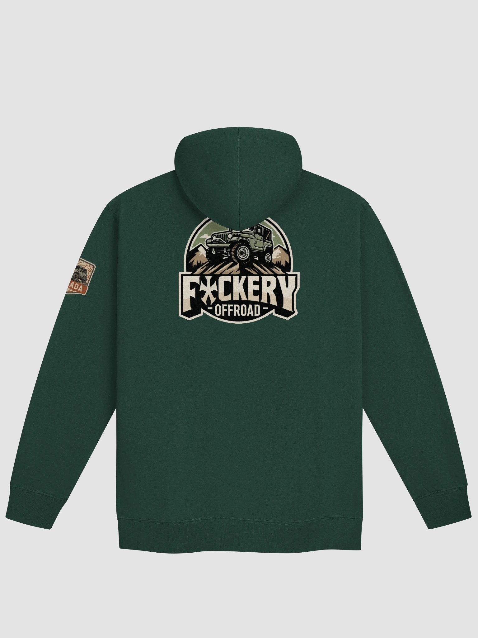 Unisex Zip-up Hoodie with F*ckery Jeep Logo - Clean product image (1)