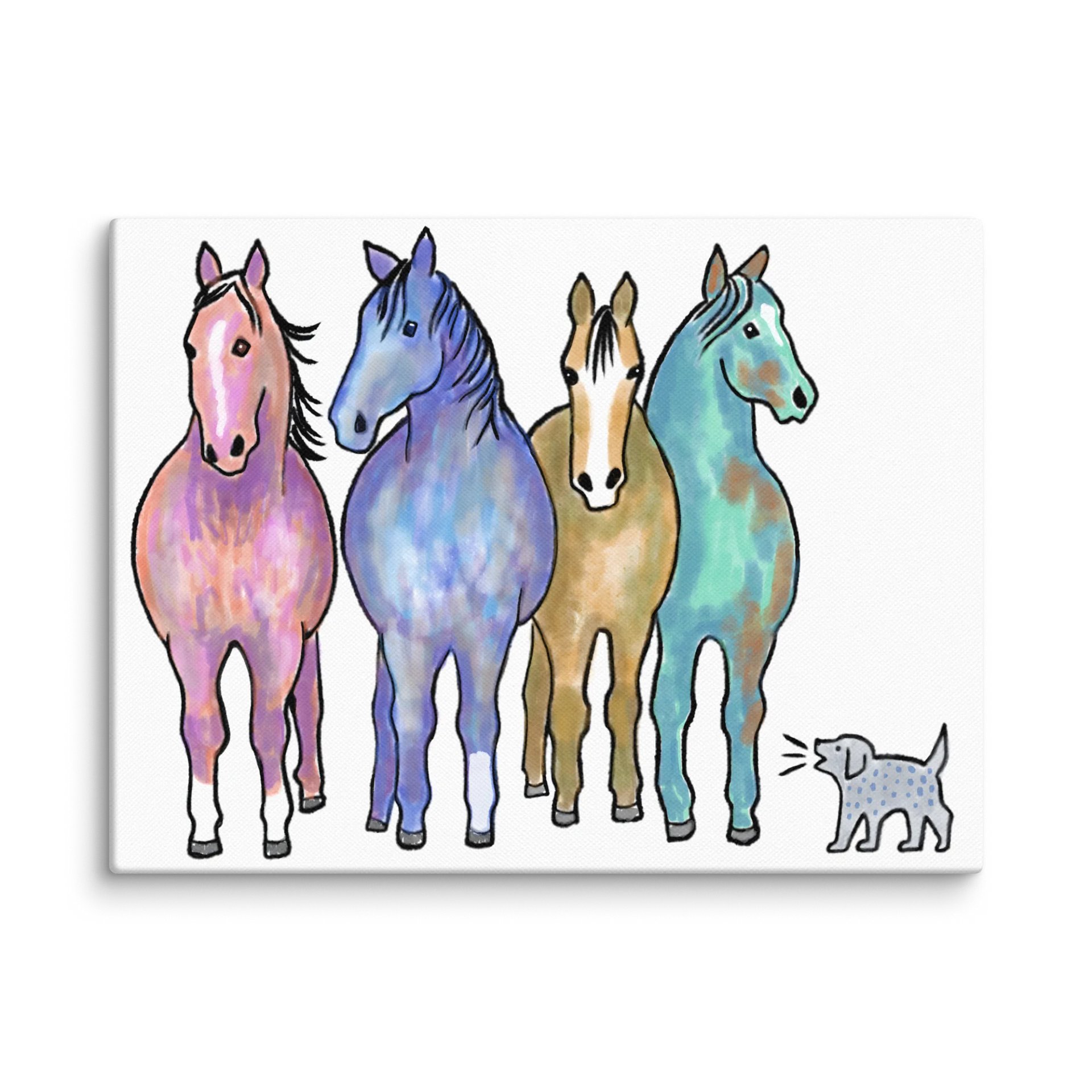 Horses & Barking Dog Canvas product image (1)