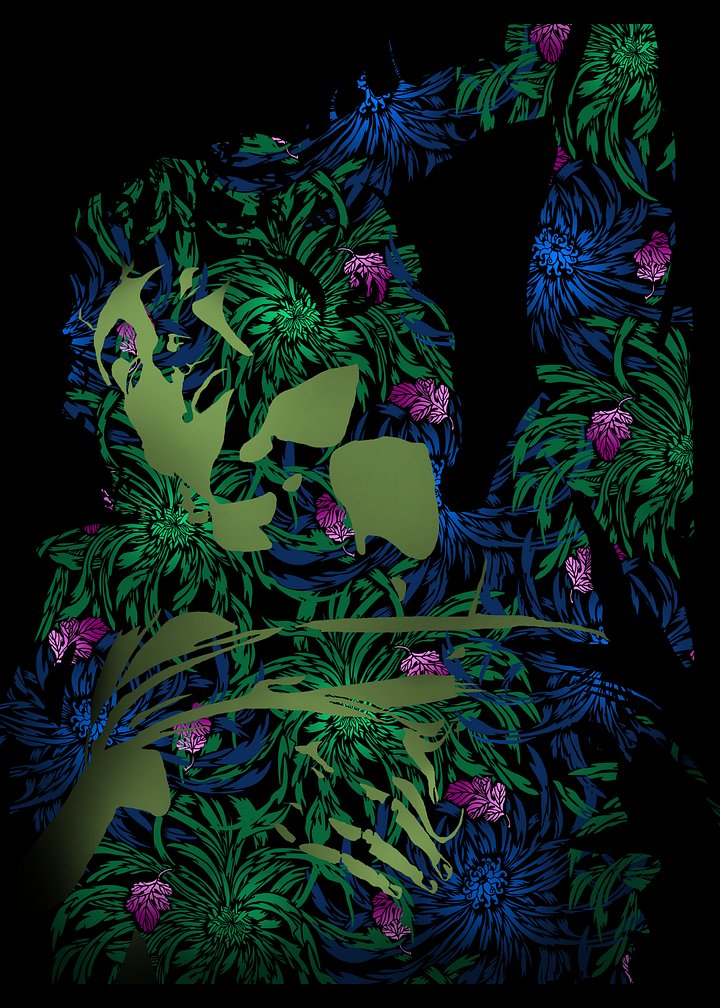 Green Michelangelo on Chrysanthemums - Print product image (1)