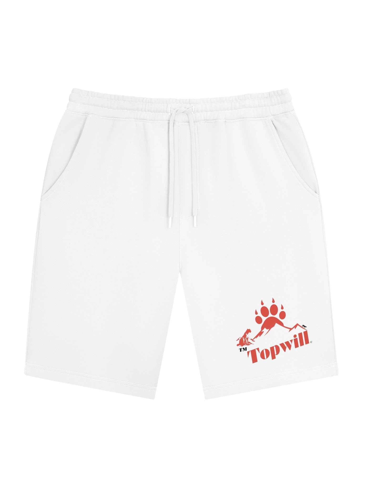 Topwill™ White and Red Fleece Shorts product image (1)