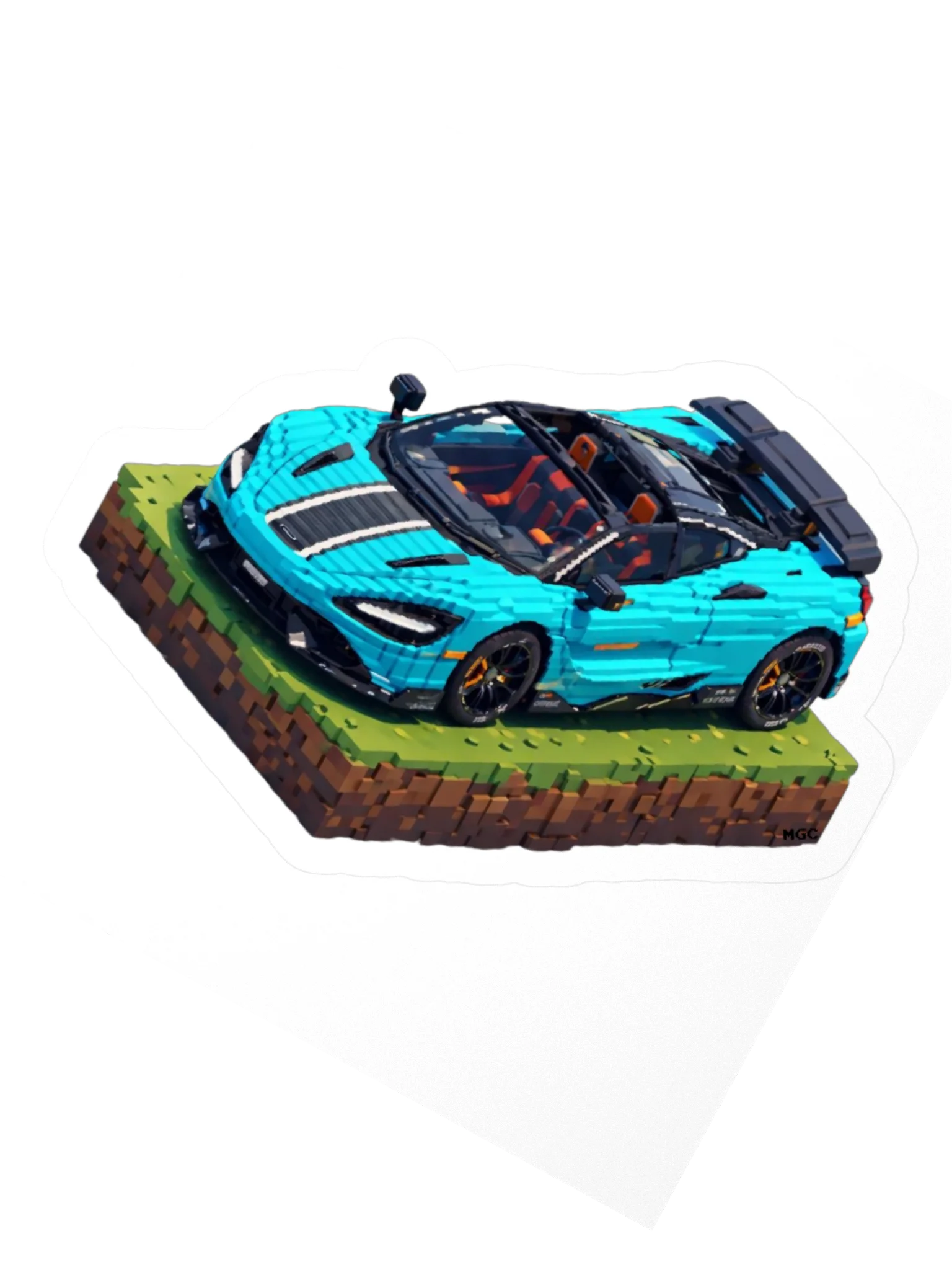 Tokyo Cyan McLaren 765LT Spider Sticker (Pixel, Retro, Minecraft) product image (5)