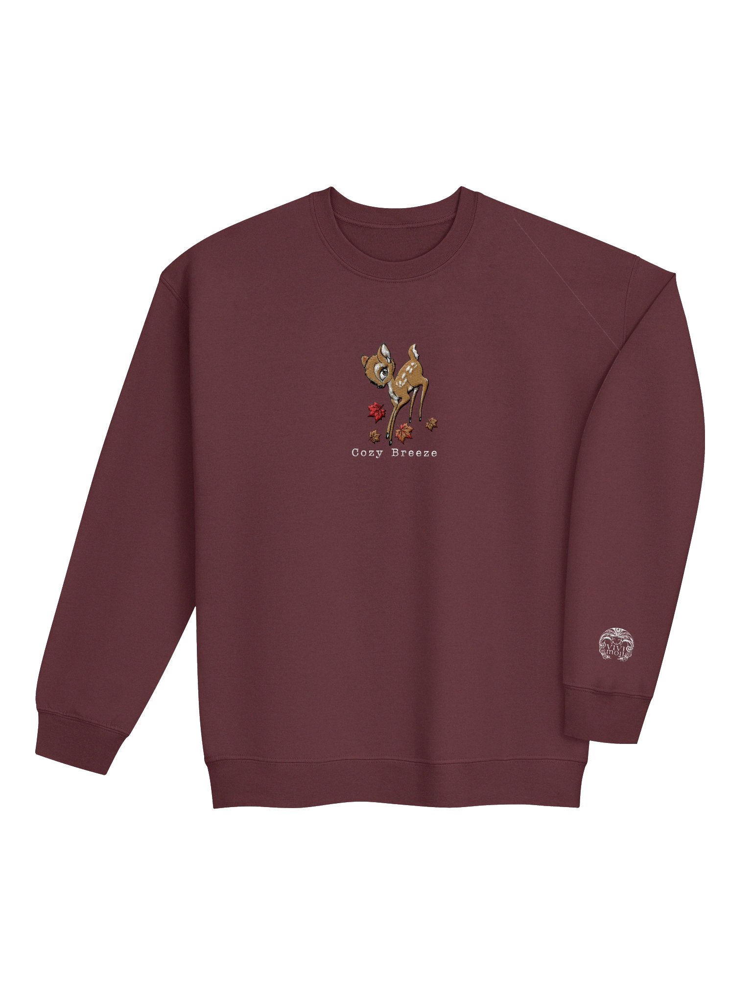 Cozy Breeze Deer & Autumn Leaves Classic Crewneck product image (1)
