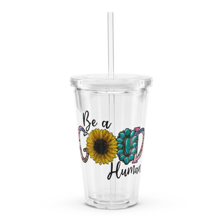 Be A Good Human - Double Wall Clear Plastic Tumbler product image (1)