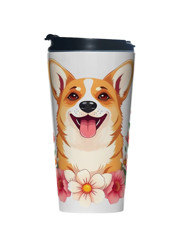 Floral Corgi Dog Travel Mug product image (1)