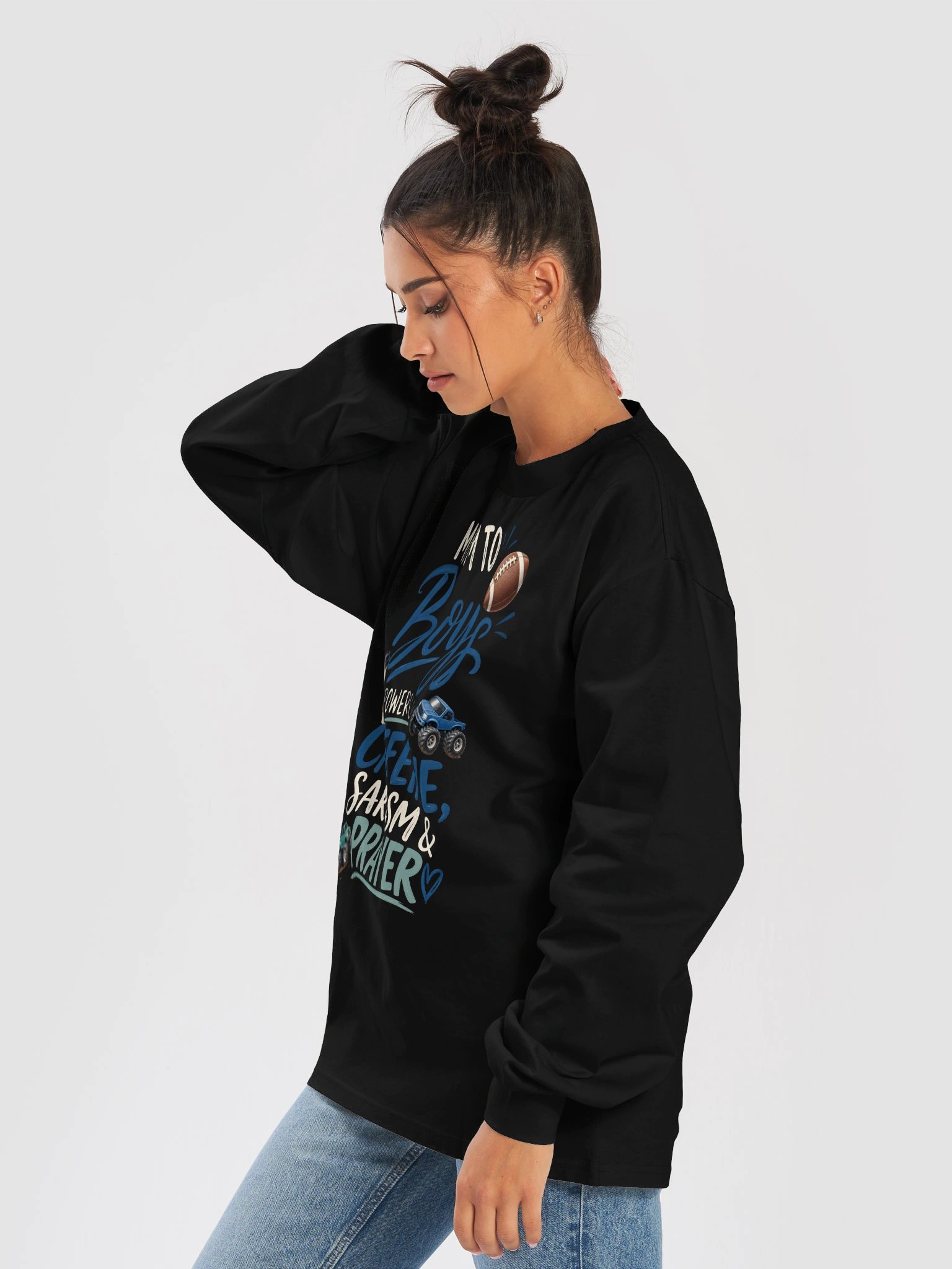 Mom to Boys—Caffeine, Sarcasm & Prayer Long Sleeve product image (21)