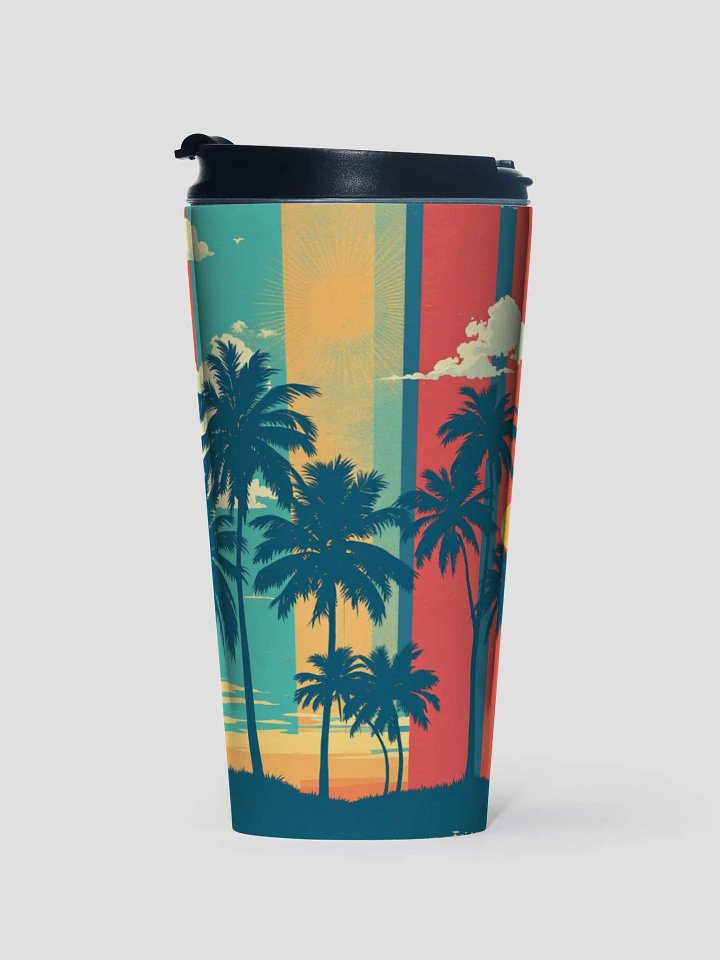 Retro Palm Paradise Stainless Steel Travel Mug product image (1)