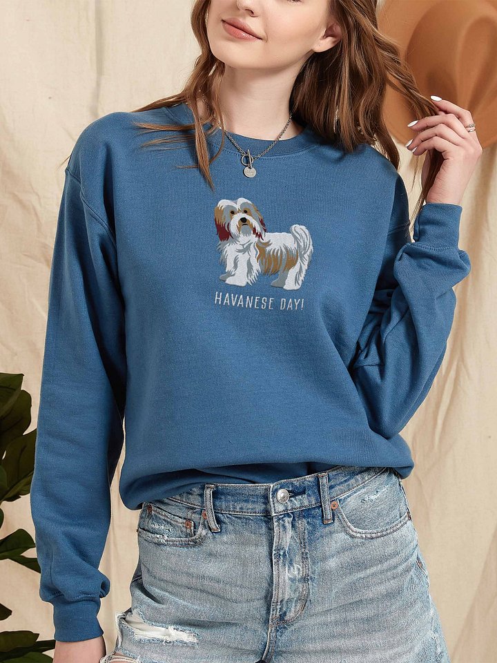 Havanese Day! Sweatshirt (Embroidered) of a Havanese product image (2)