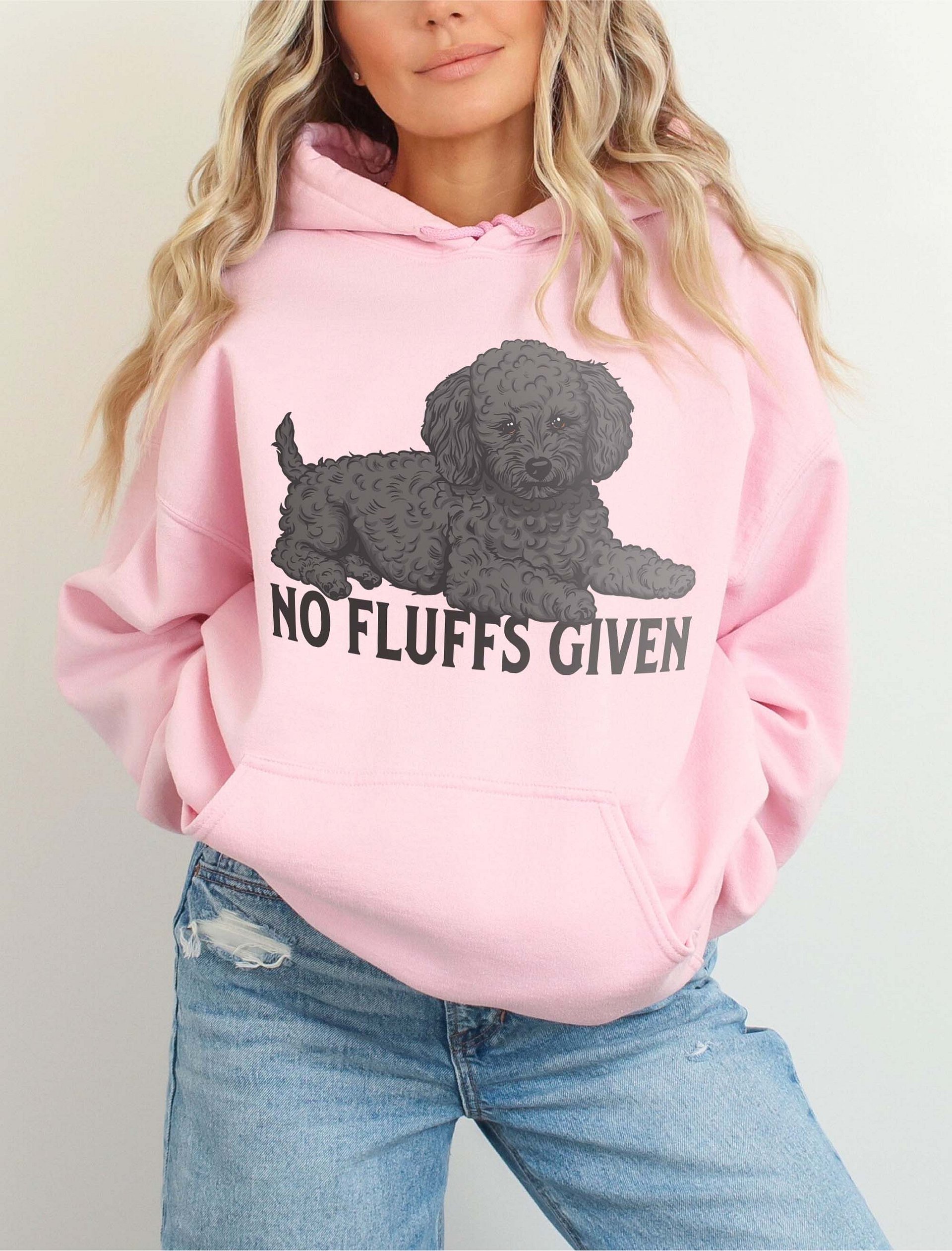 No Fluffs Given Hooded Sweatshirt of a Toy Poodle(Black) | Funny Hoodie for Poodle Paw-rents product image (2)