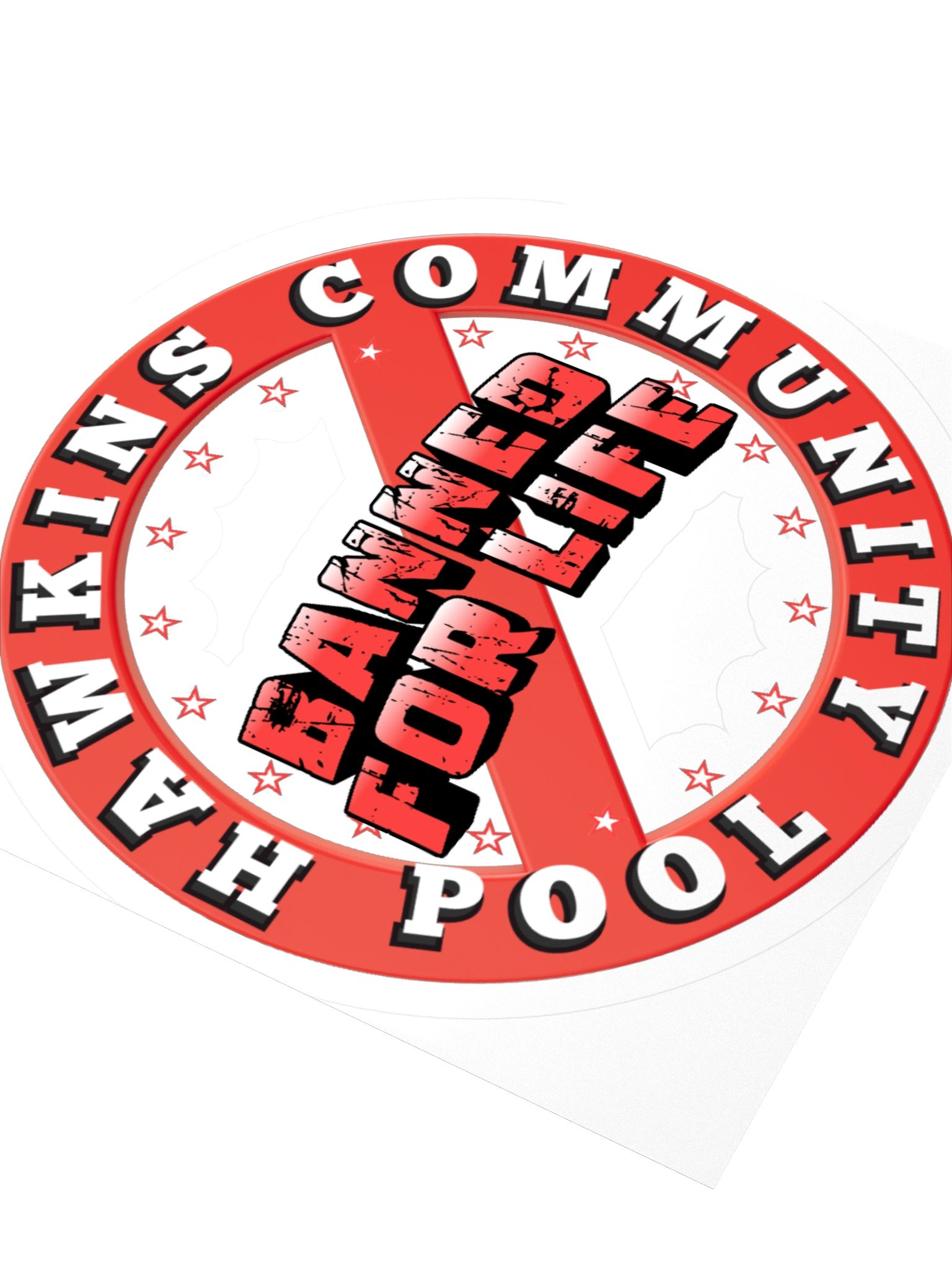 Hawkins Community Pool "Banned for Life" Sticker product image (3)