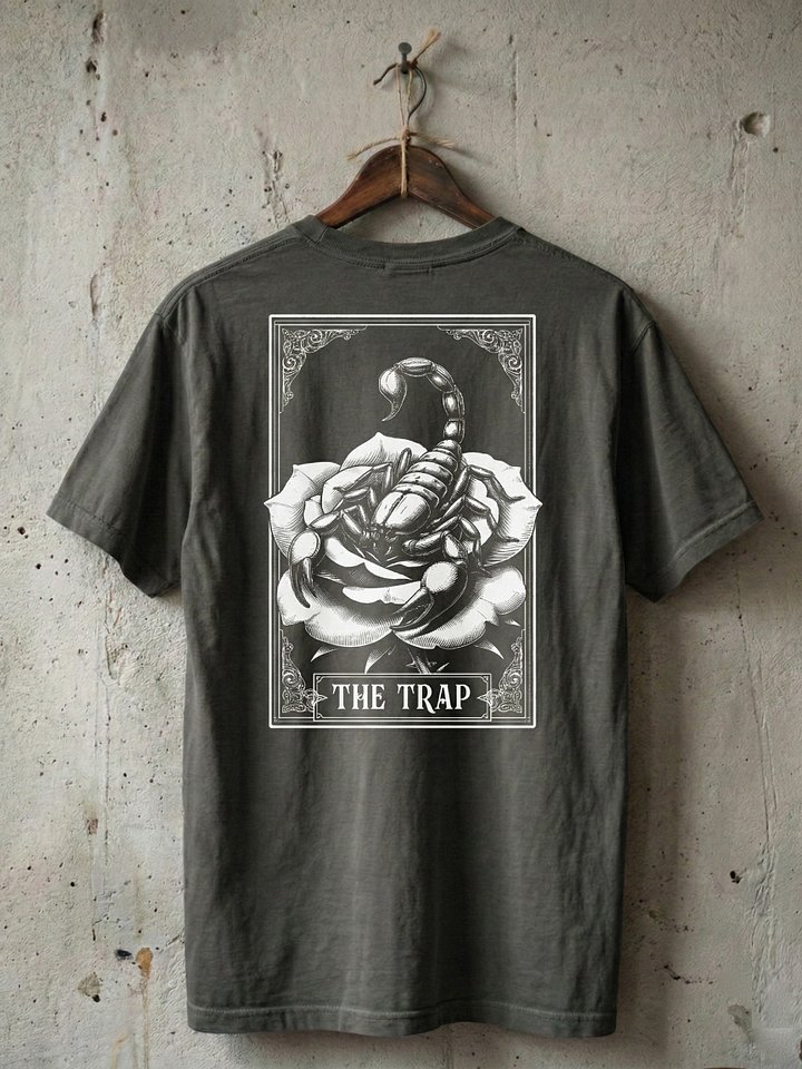 "The Trap" Scorpion and Rose // Heavyweight Tee (Back Print) product image (1)