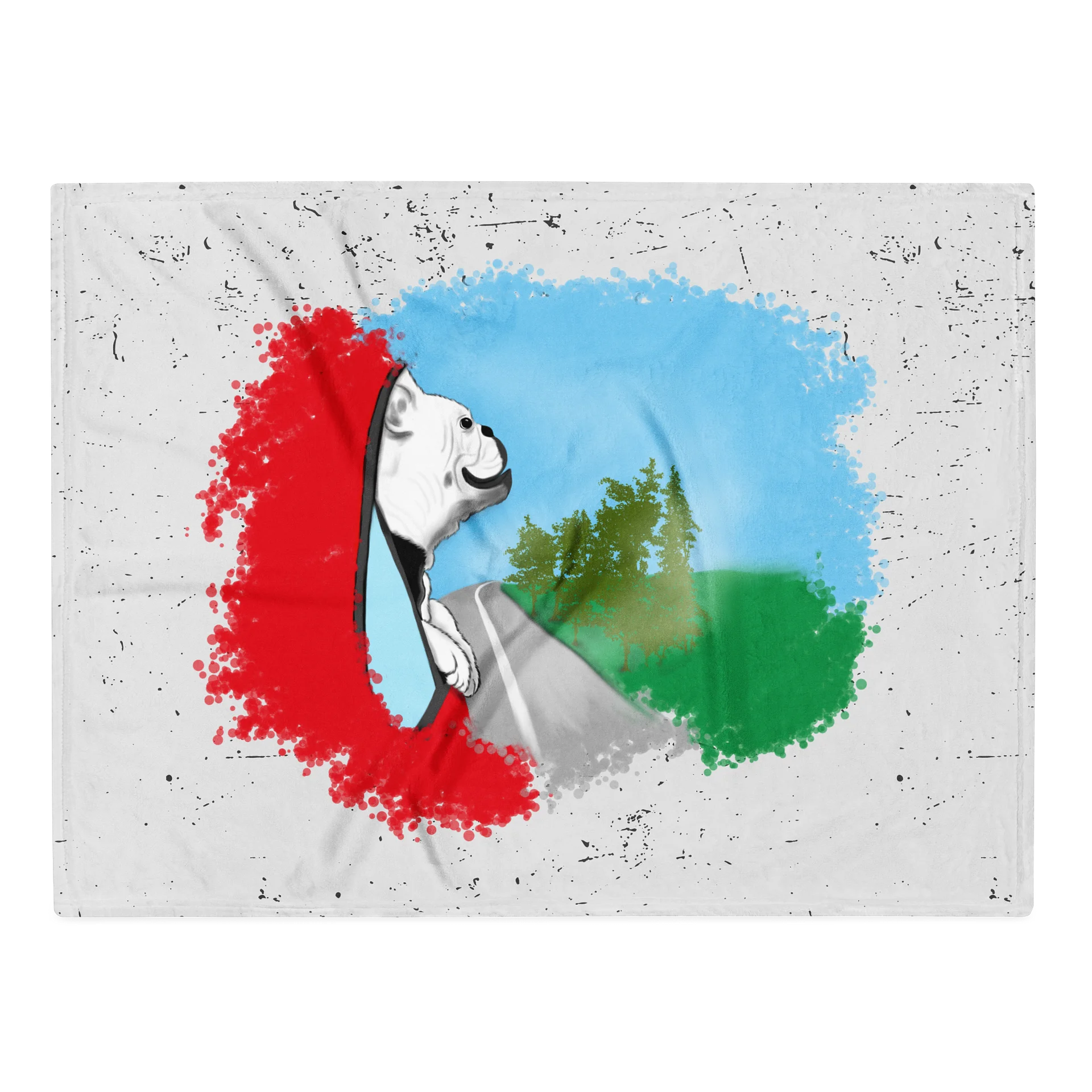 "Dog looking out car window" Throw Blanket product image (1)