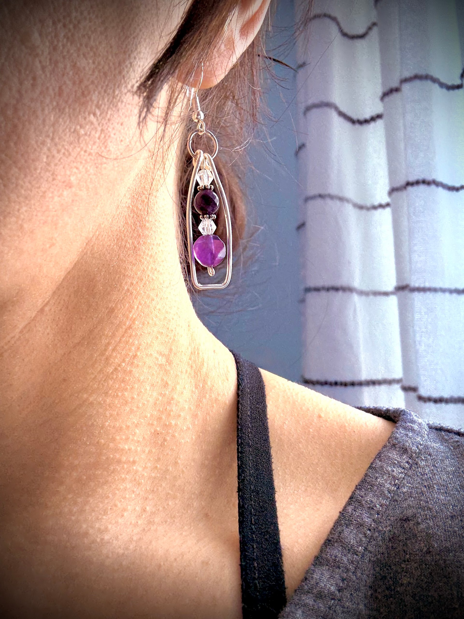 MFD-00303 | Stardust Over Sea Amethyst Earrings | Handmade Coastal Charm Jewelry by Monique Faella Designs™ product image (4)