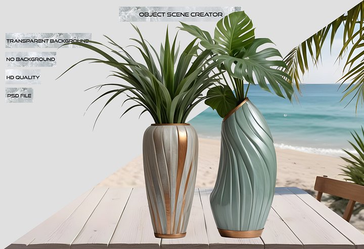 Twin Elegance Vases – Gatsby Grace Art Deco PNG product image (2)