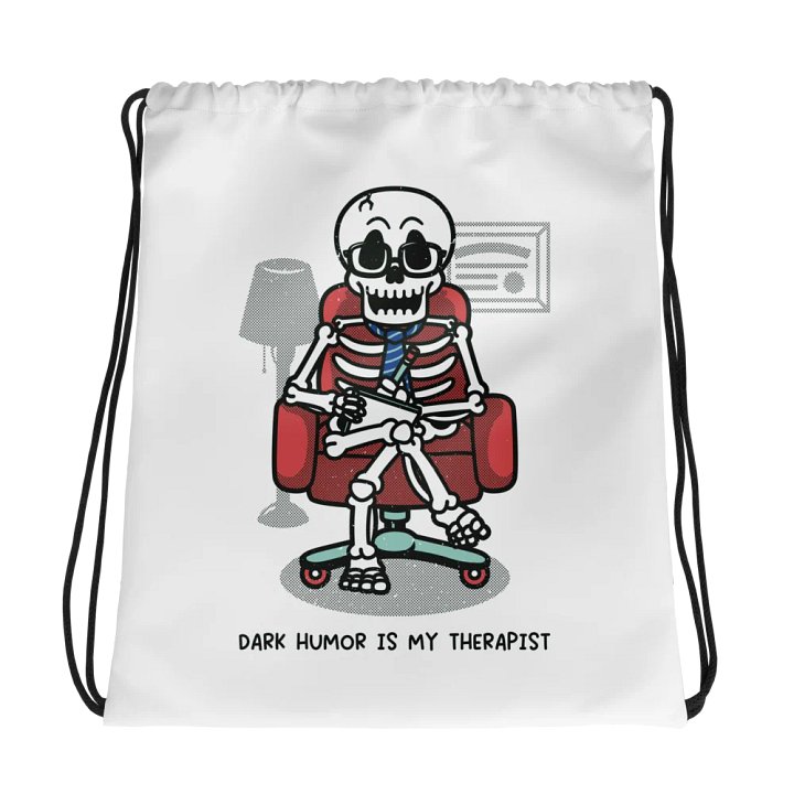 Dark Humor Is My Therapy Drawstring Bag product image (1)