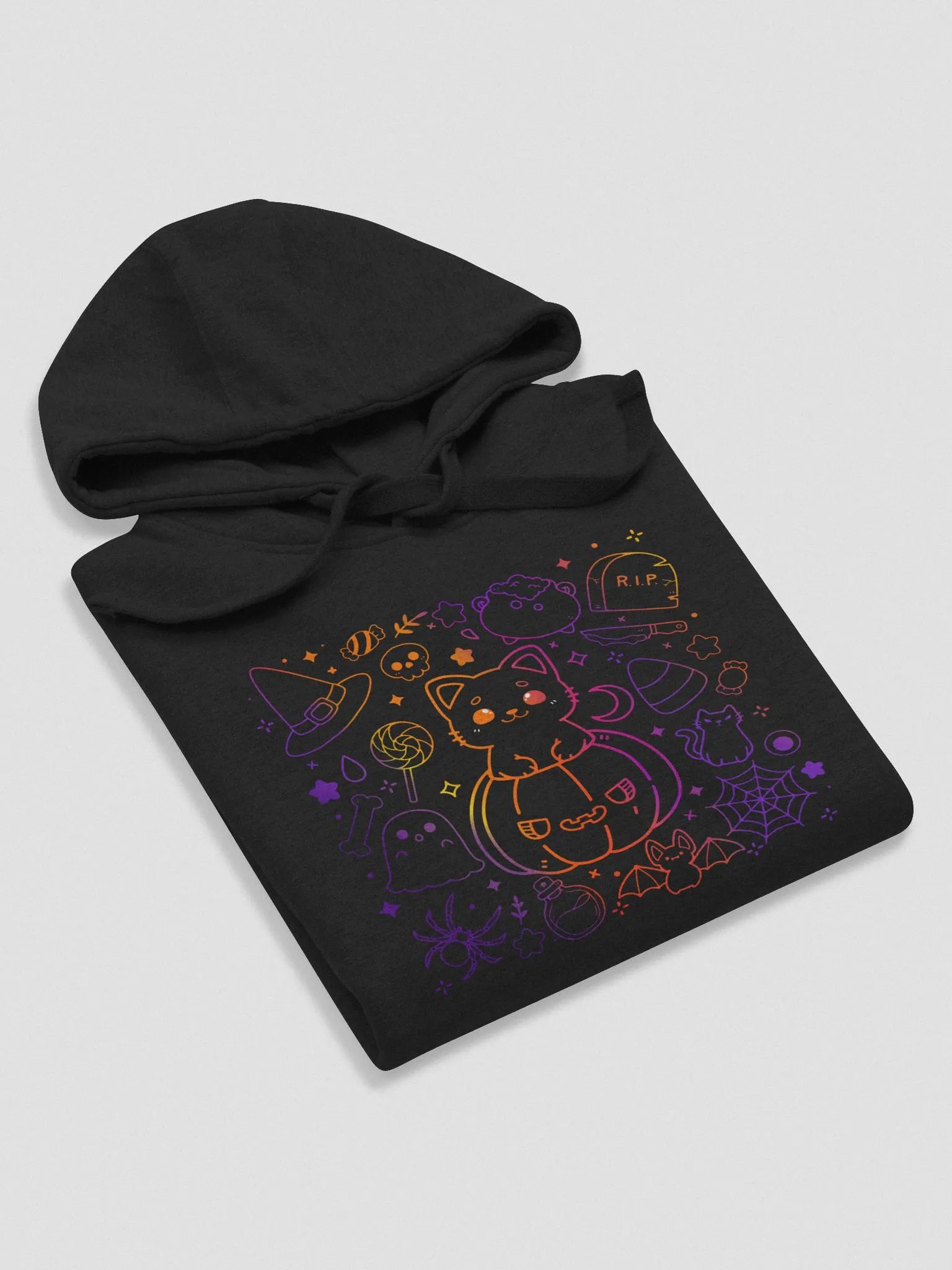 pumpkin cat outline // hoodie product image (2)