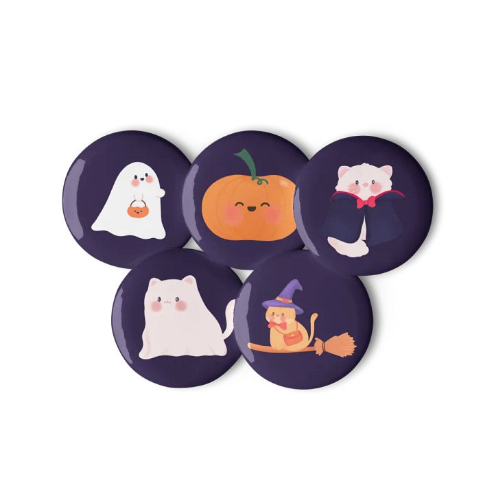 Cats & Treats Button Pins Set product image (1)