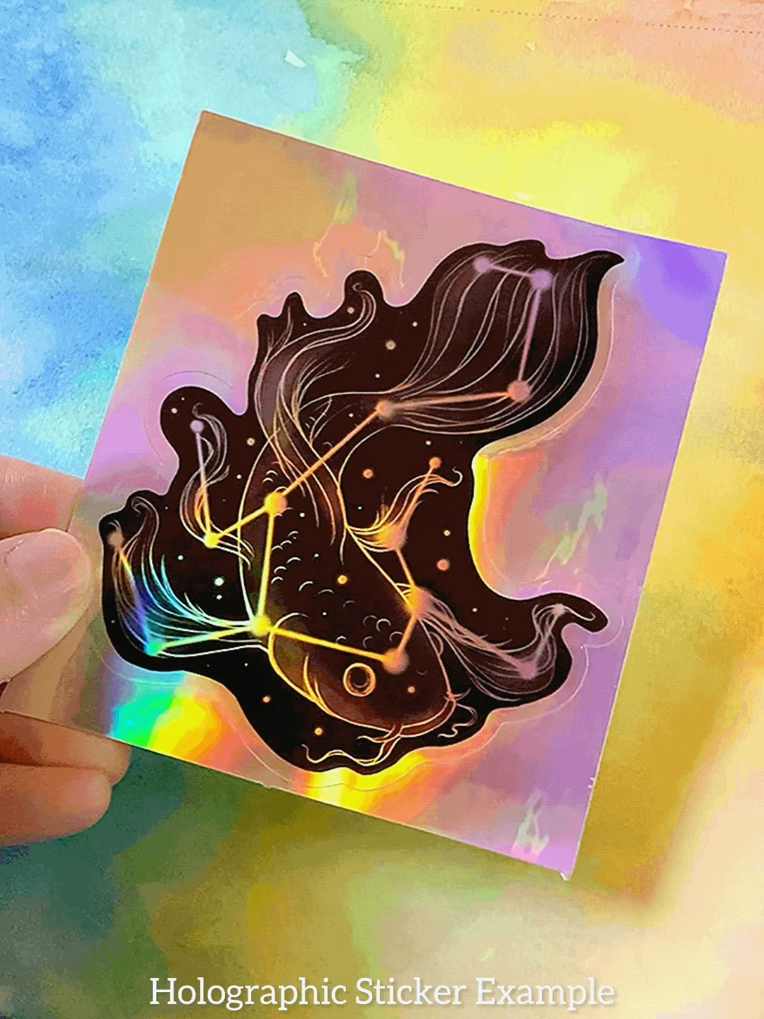 Galaxy Orca - Red Variation Holographic Sticker product image (10)