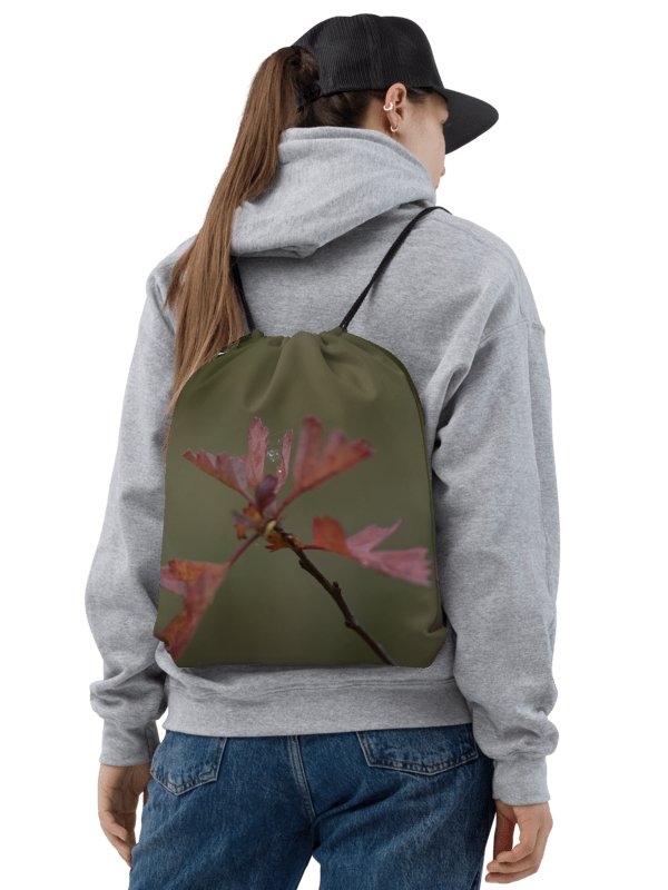Drawstring bag - Autumn leaves with dew drops product image (2)