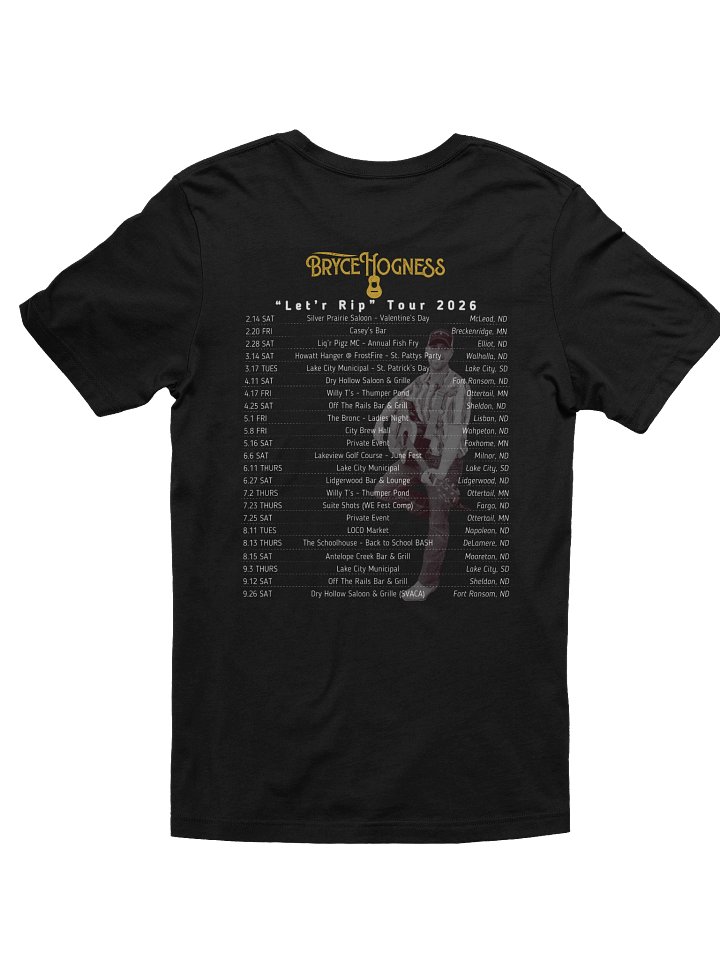 "Let'r Rip 2026 Tour" Bryce Hogness Midnight Black Tee product image (2)
