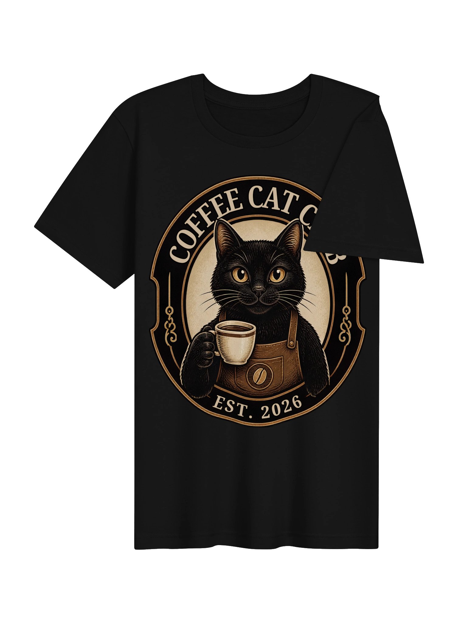 Coffee Cat Club Vintage Black Cat Coffee Logo T-Shirt product image (15)