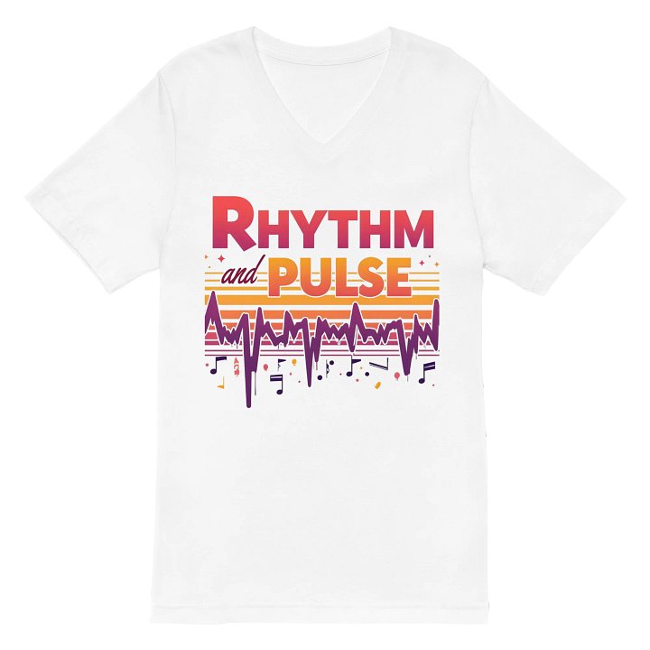 Vibrant Soundwave Rhythm V-Neck Tee product image (2)