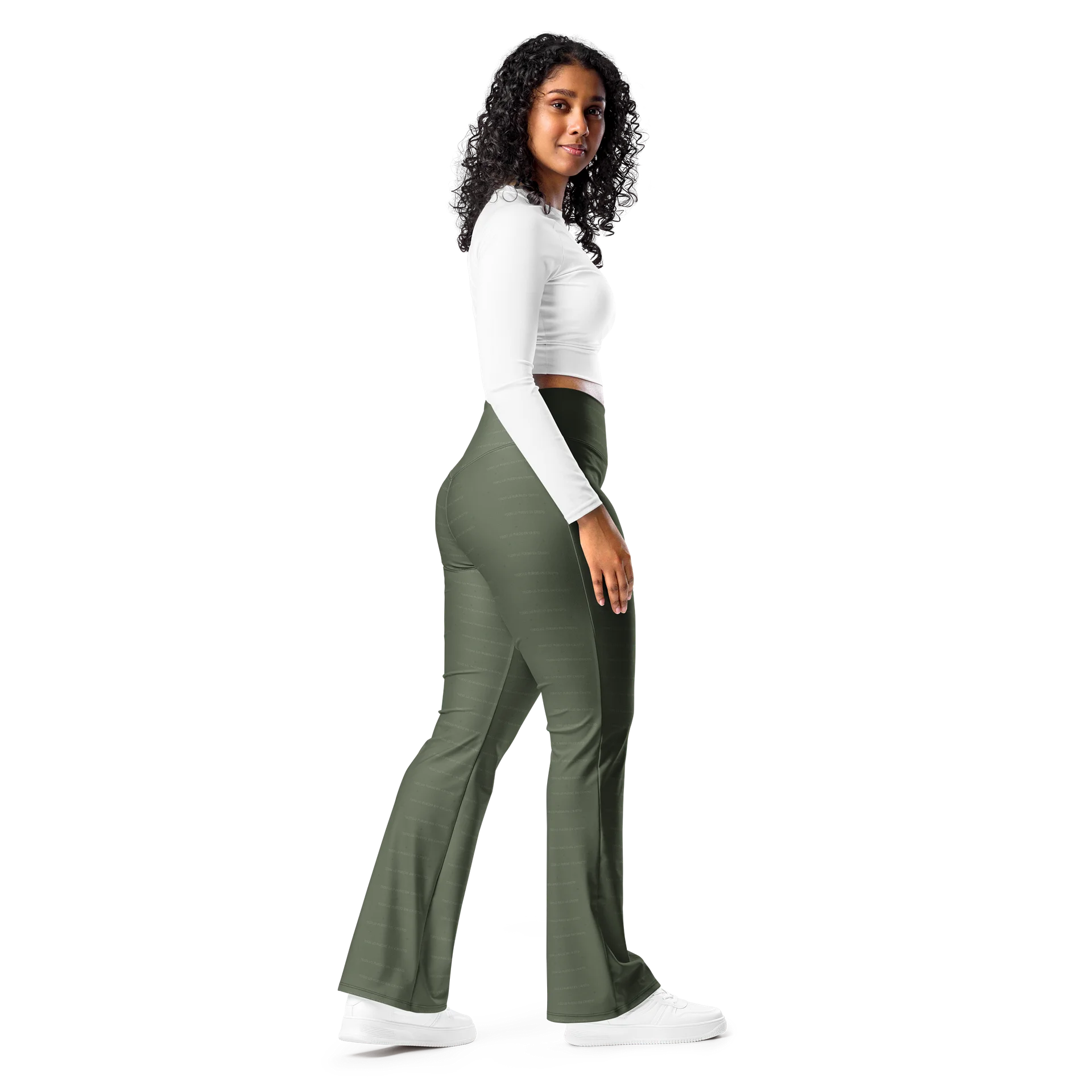 Flare Leggings — Women Who Lift (Olive) product image (12)