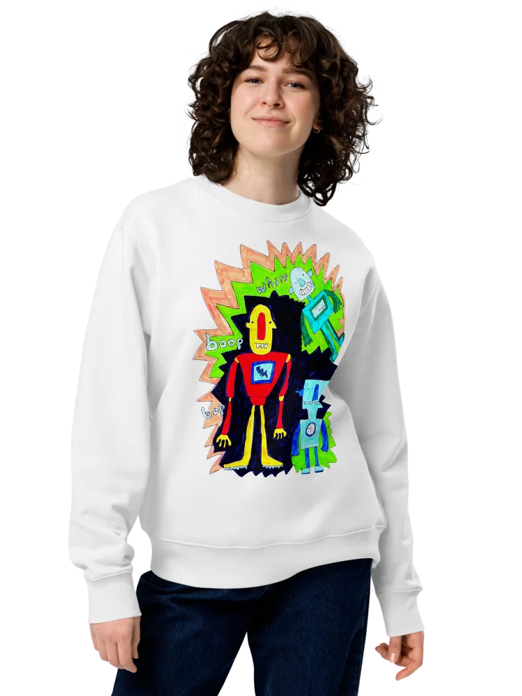 Whimsical Robot Trio Unisex Sweatshirt product image (1)