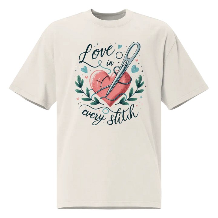 Heartfelt Stitched Love T-Shirt product image (3)