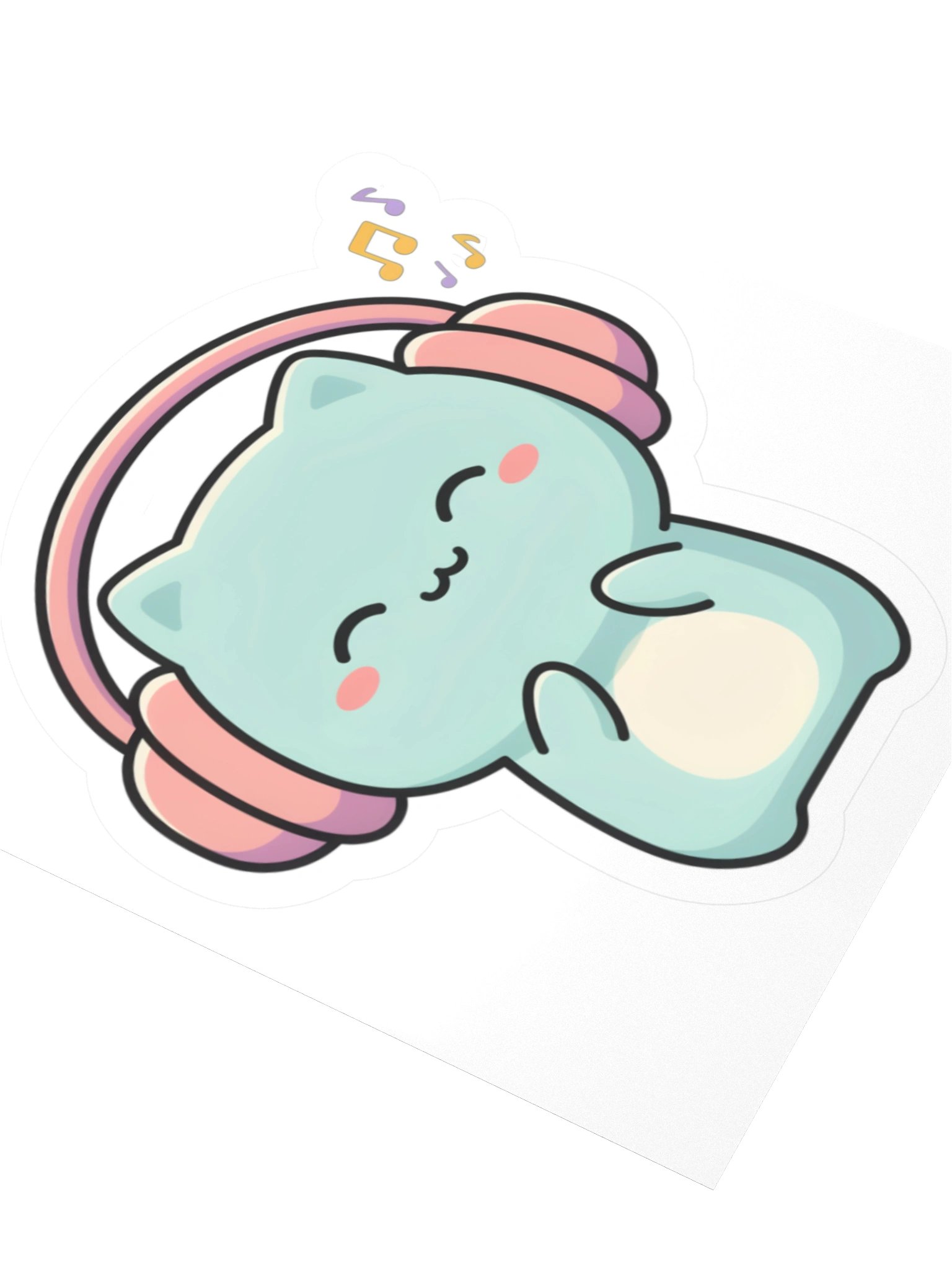 Cute Cat Music Vibes Kiss Cut Sticker product image (8)