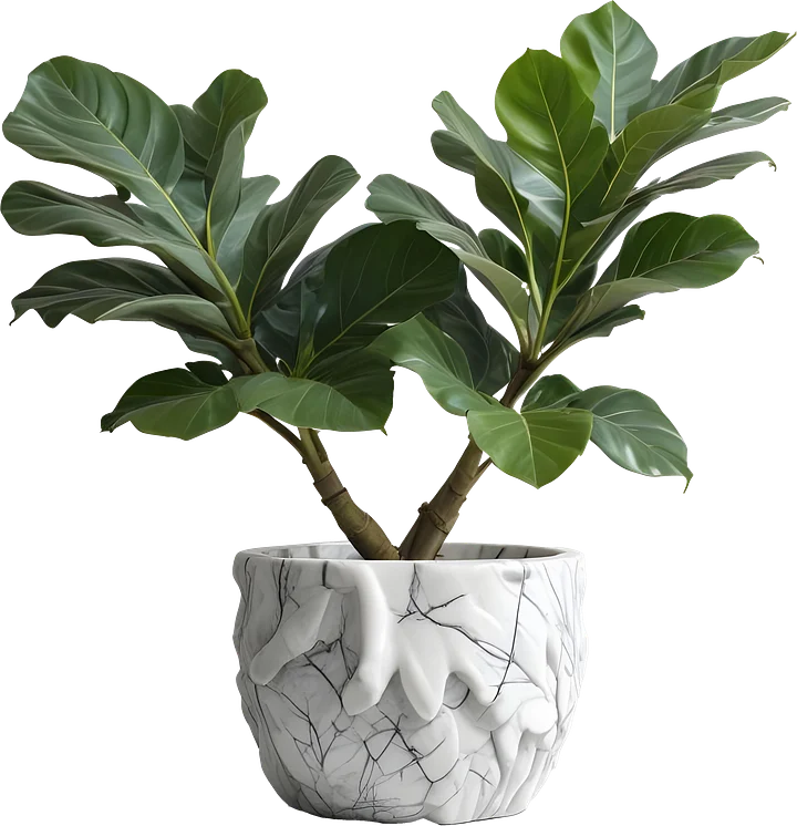 Marble Eternal – Fiddle Leaf Marble Pot PNG product image (1)