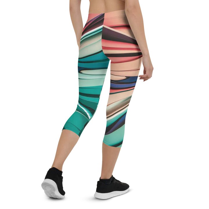 Exclusive Abstract Design Women's Capri Leggings - Vibrant Colours by TDS Music product image (2)