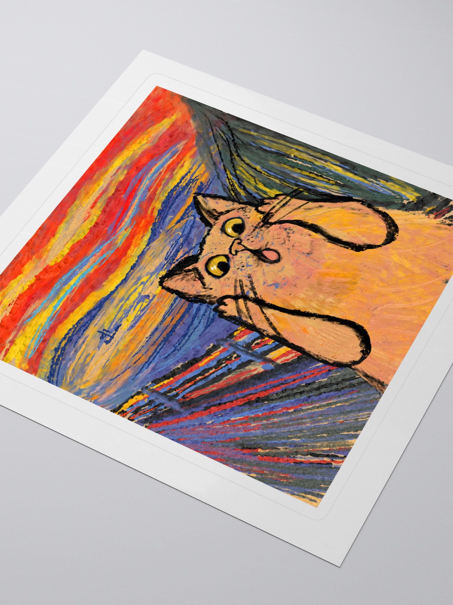 Scream Cat Painting Sticker product image (3)