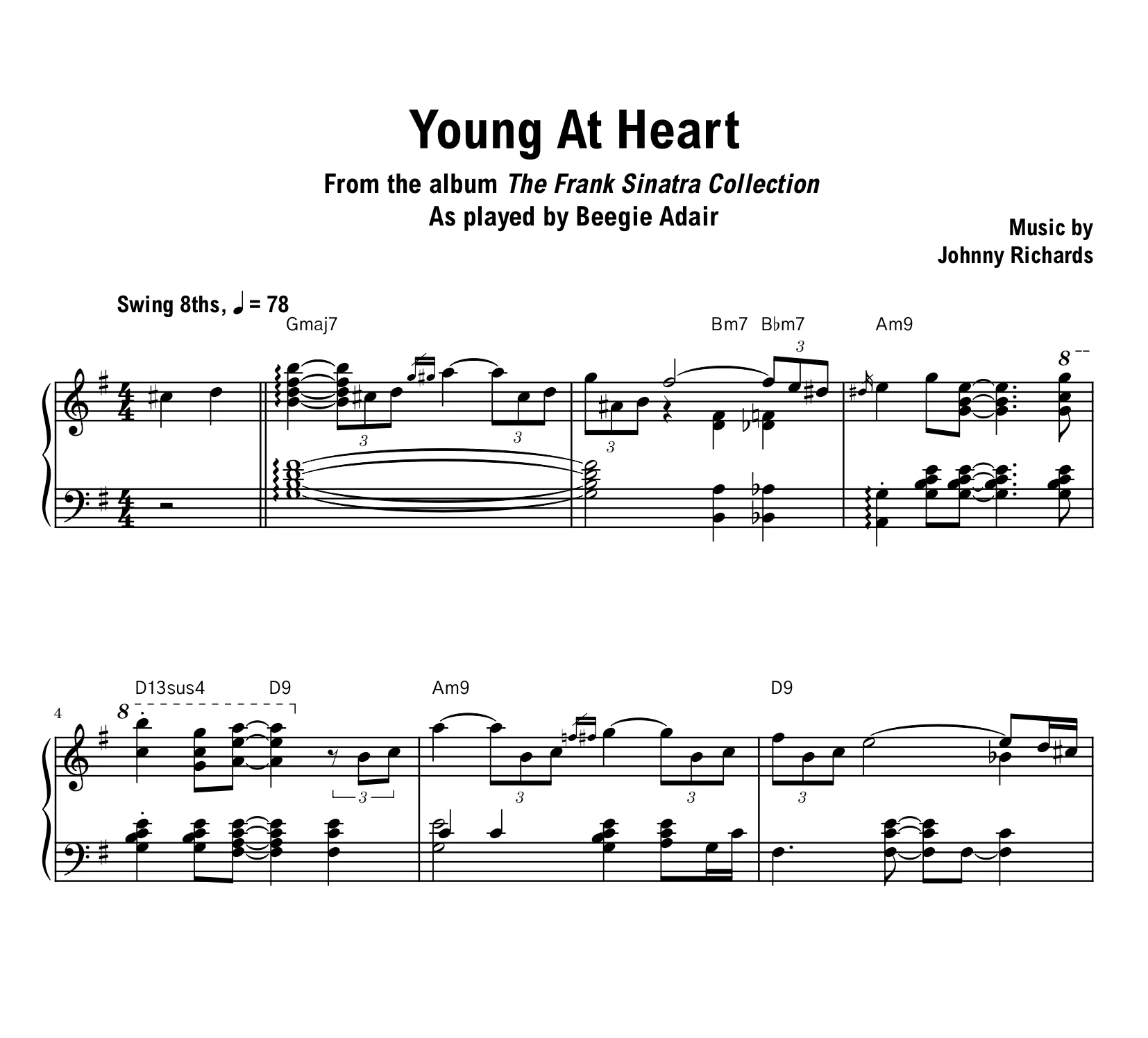 Beegie Adair - Young At Heart - Sheet music (PDF) product image (1)