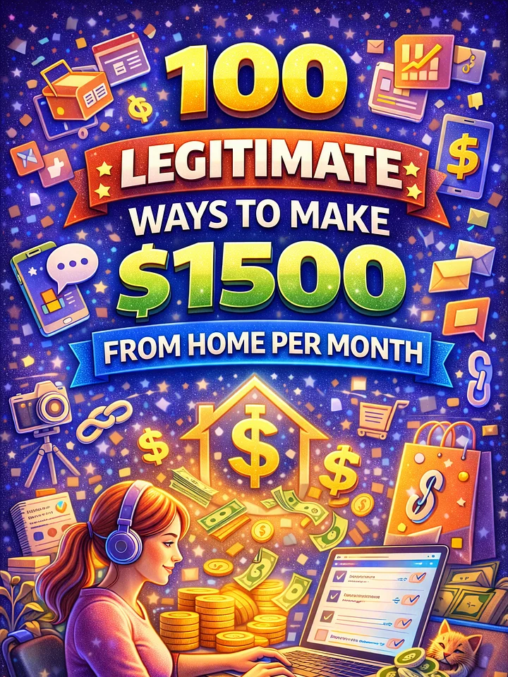 How to Earn Money From Home: 100 Legitimate Ways to Make $1500 a Month product image (1)
