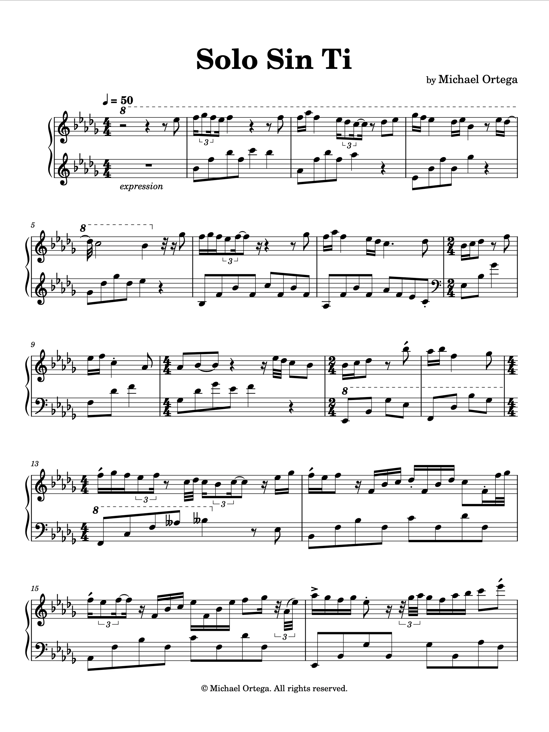 Solo Sin Ti (Piano Score) product image (2)