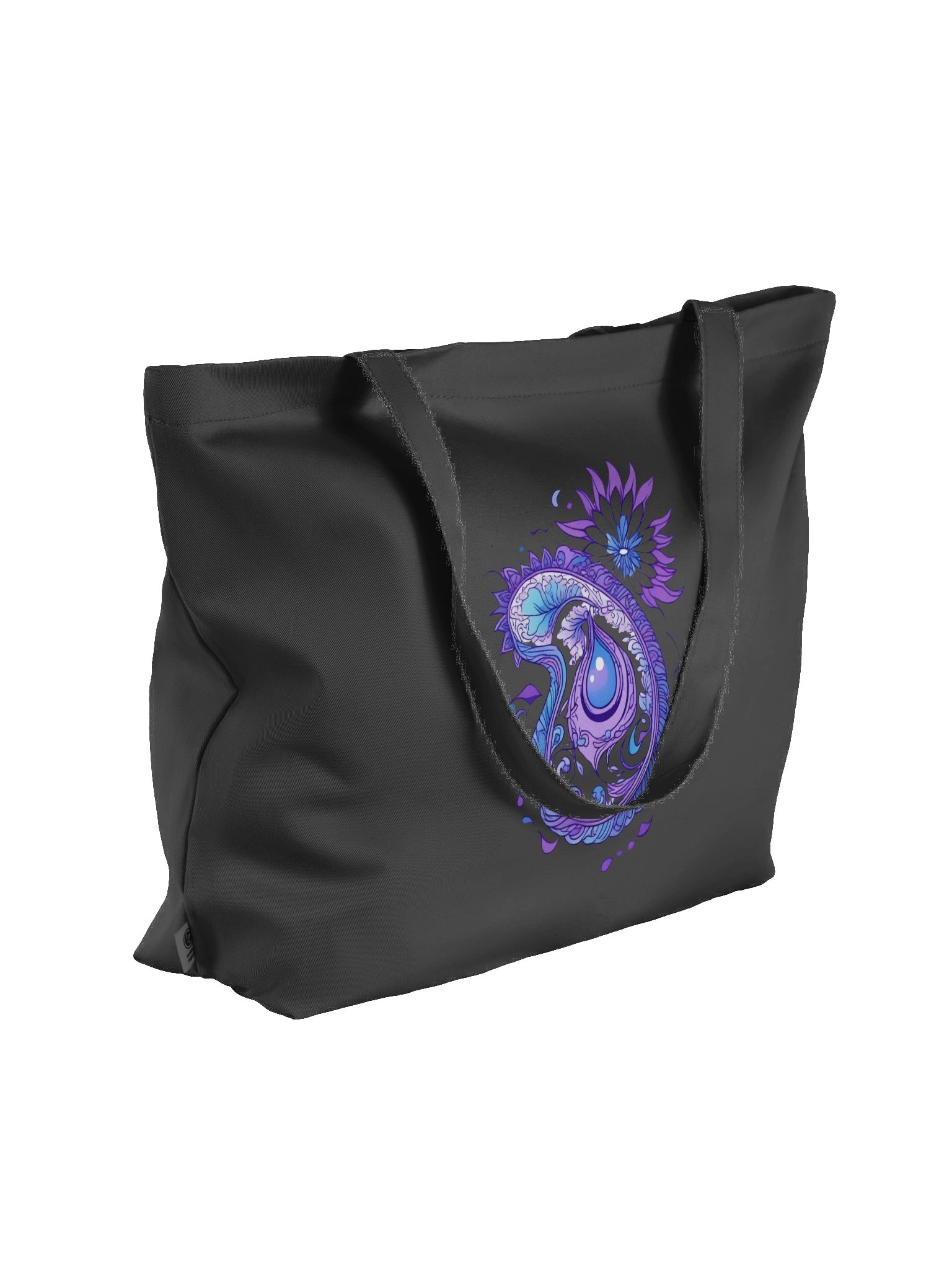 Indigo Paisley Flower - Eco-conscious Organic Cotton Tote product image (5)