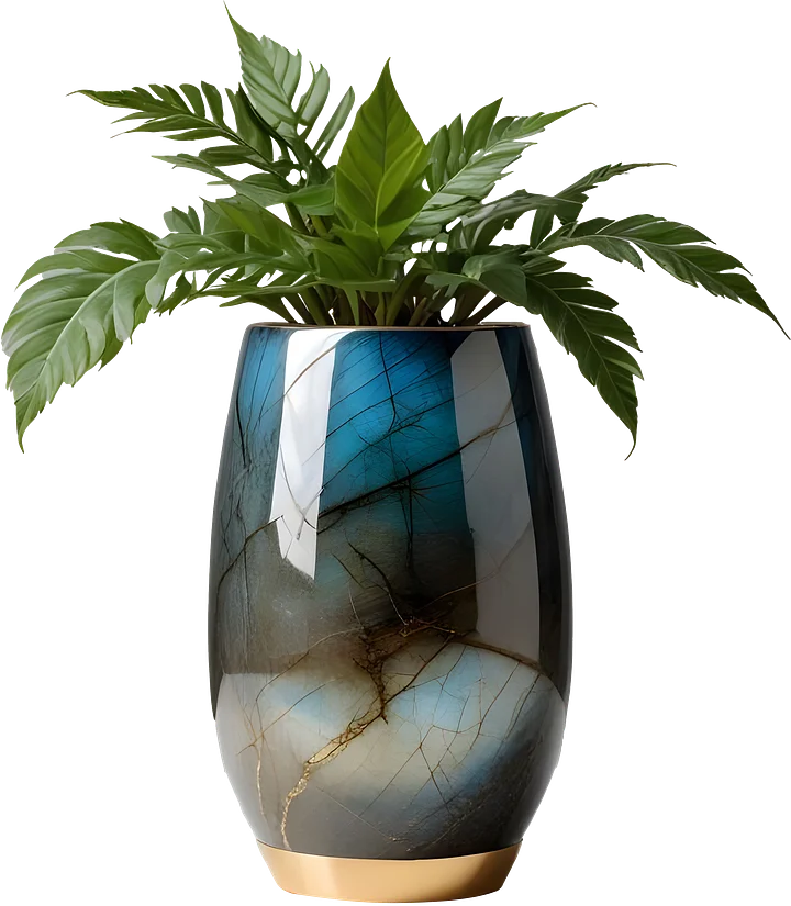 Stellar Luxe – Radiant Labradorite Vase PNG product image (1)