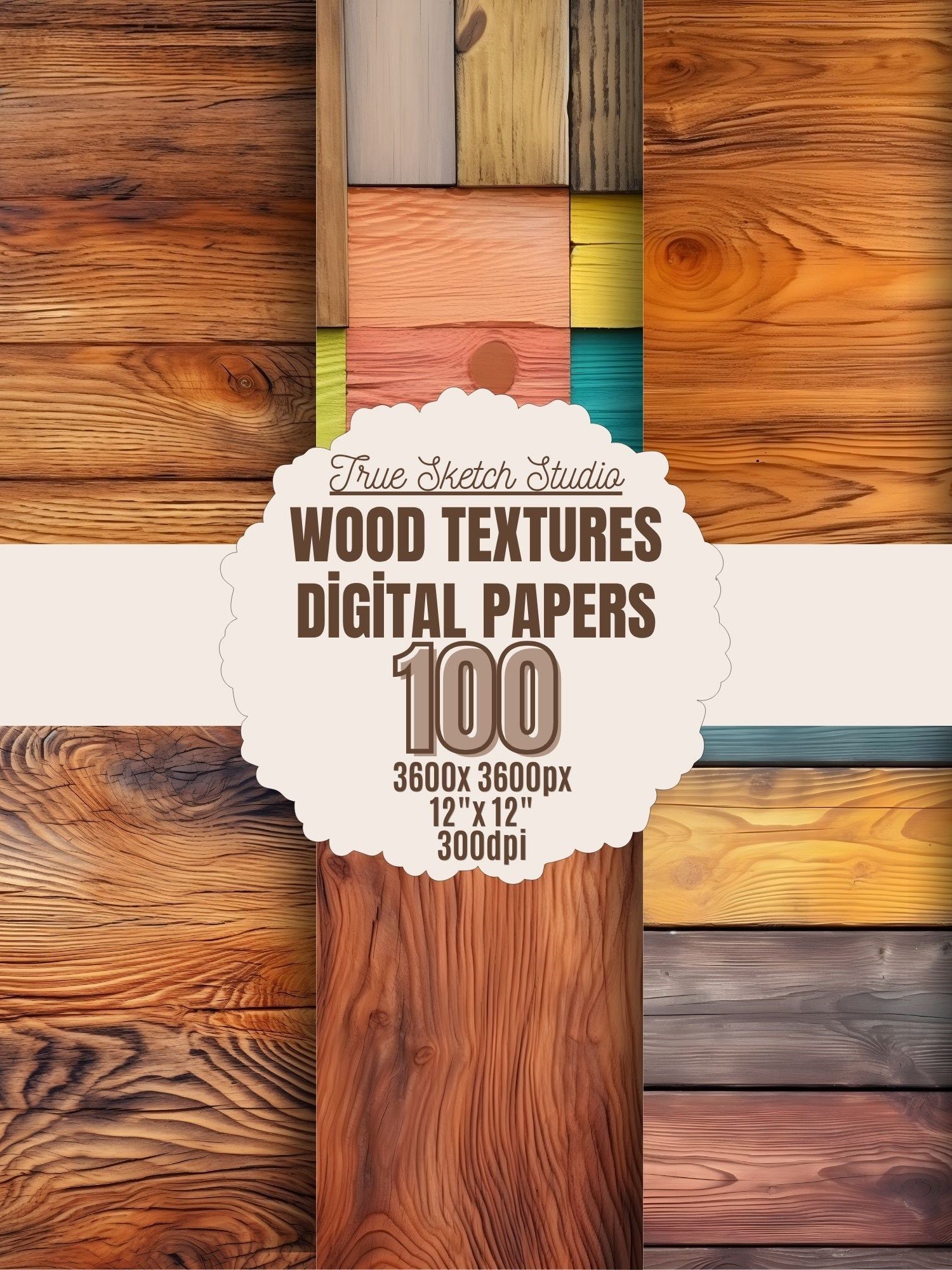 Rustic Wood Texture Digital Paper Bundle 5 product image (3)