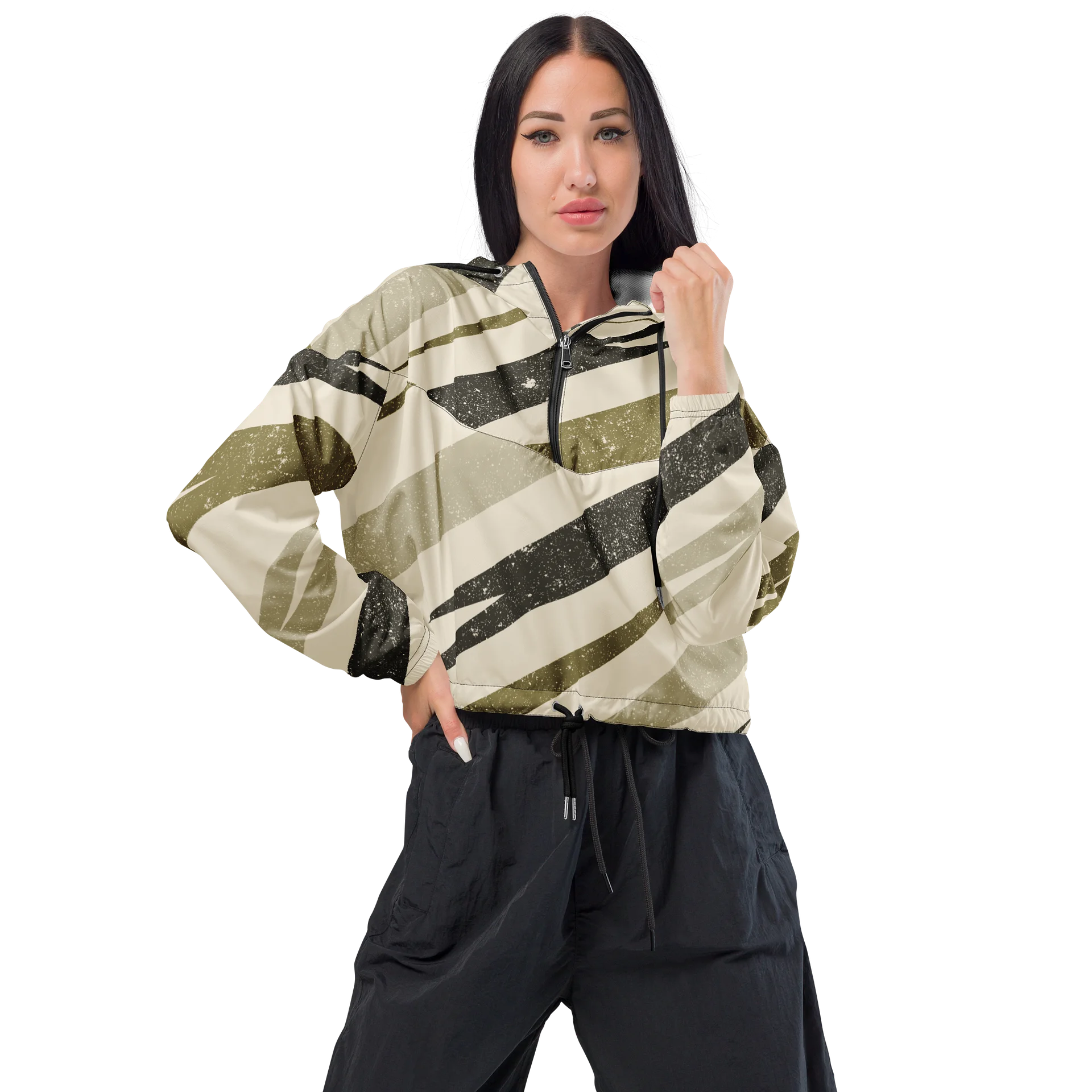 Geo Stripe Cropped Windbreaker product image (1)